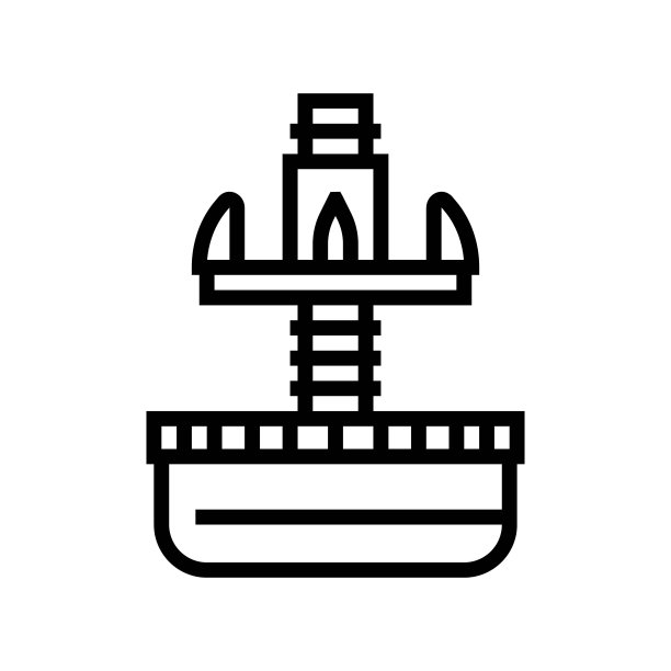 家具调平机硬件装配线图标矢量插图图片下载