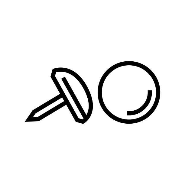 装饰钉五金家具配件线图标矢量插图图片下载