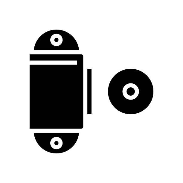 家具磁铁五金配件字形图标矢量插图图片下载