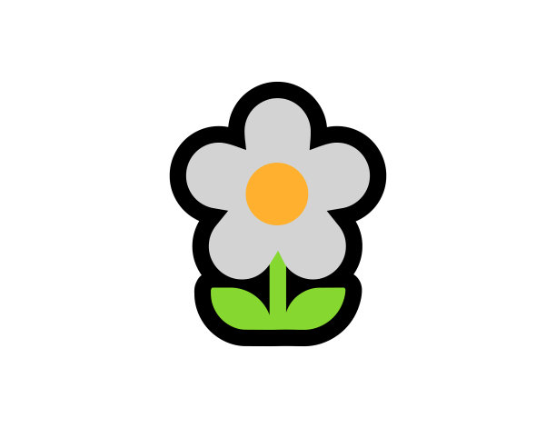 白色背景上的花朵矢量图标。花的表情符号插图。孤立的花矢量表情符号图片下载