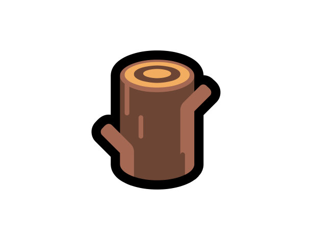 树桩的木材矢量图标在白色背景。树干。树桩的表情符号插图。孤立的树桩矢量表情符号图片下载