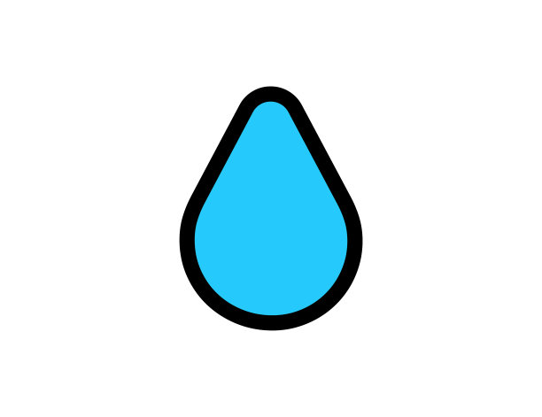 白色背景上的水滴矢量图标。液滴表情插画。孤立的水滴矢量表情符号图片下载