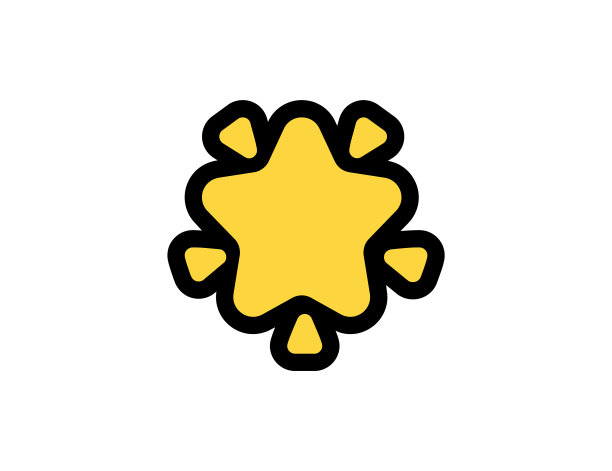 发光的星星矢量图标在白色的背景。发光的星星表情符号插图。孤立的星星发光矢量表情符号图片下载