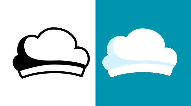 厨师的帽子。卡通炊具头饰，白色帽子。厨师的隔离头饰。传统的面包店或餐厅制服。上浆棉高帽套装。矢量经典配件在厨房工作图片下载