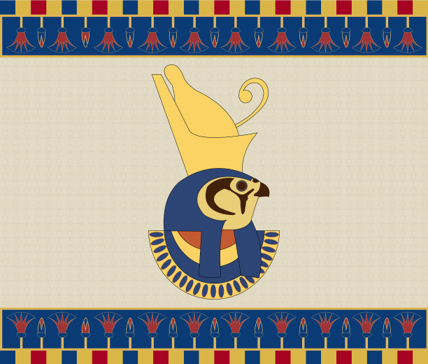 古埃及荷鲁斯作为猎鹰穿着埃及的双皇冠-插图矢量背景图片下载