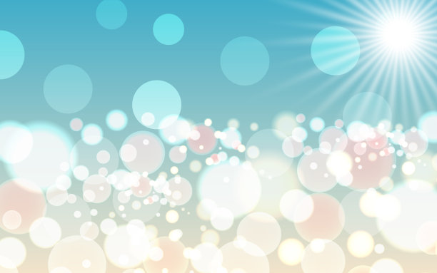 模糊的夏日背景。闪光和散景的海滩图片下载