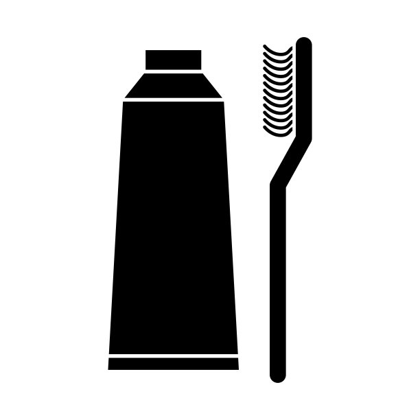 牙刷护理图标，牙齿卫生网站标志，健康医学矢量插图图片下载