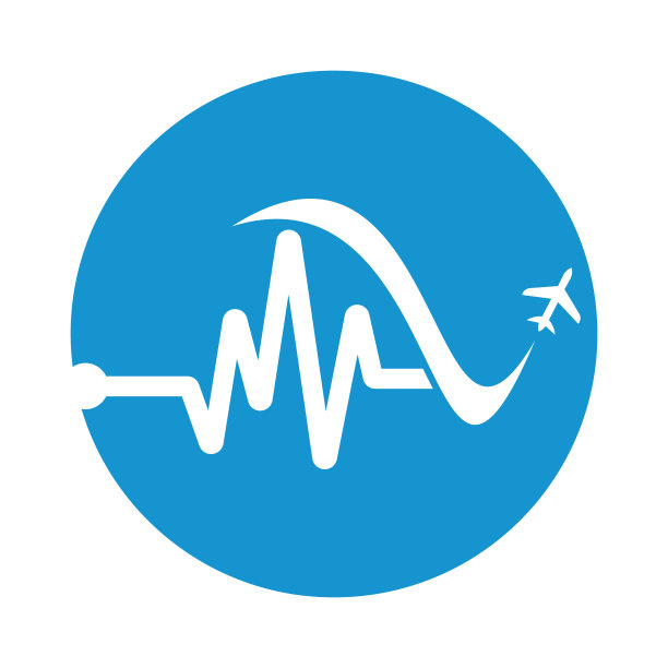 脉冲旅游标志模板设计矢量。图片下载