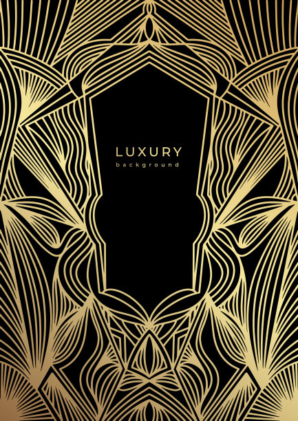 豪华几何线性模板。装饰艺术海报图片下载