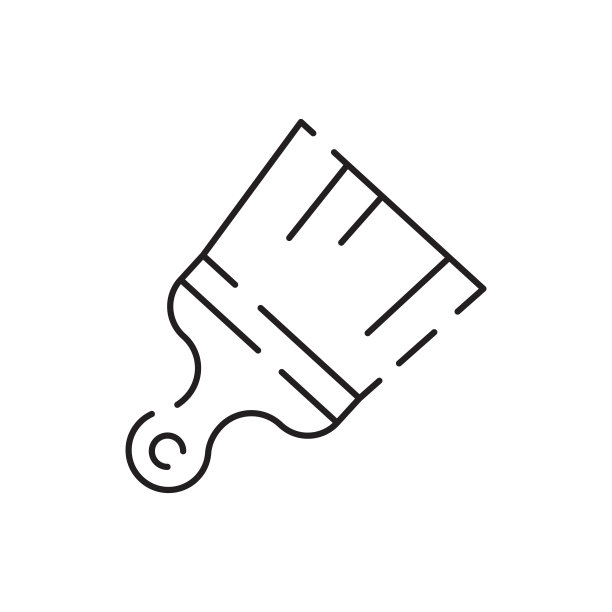 施工工具，油漆刷。电力工业线路图标。可编辑的中风。矢量图图片下载