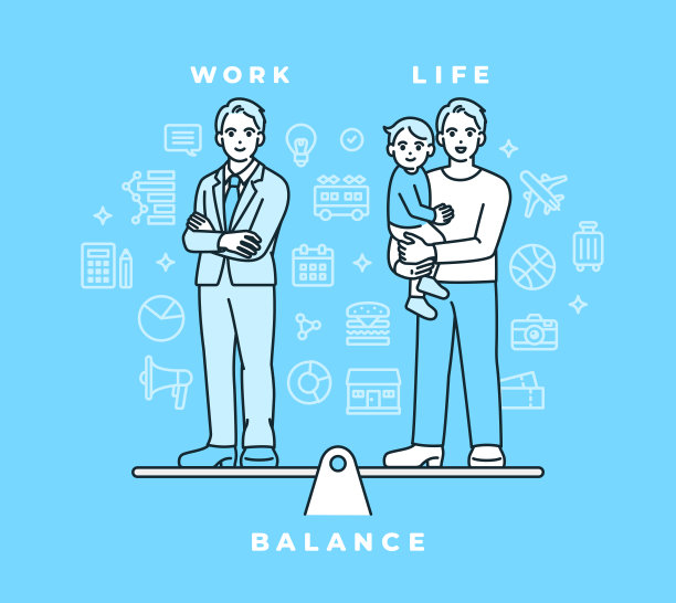 重视工作和家庭时间的男人：工作生活平衡图片下载
