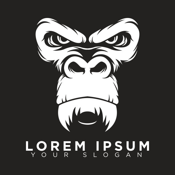 大猩猩面部设计。图片下载