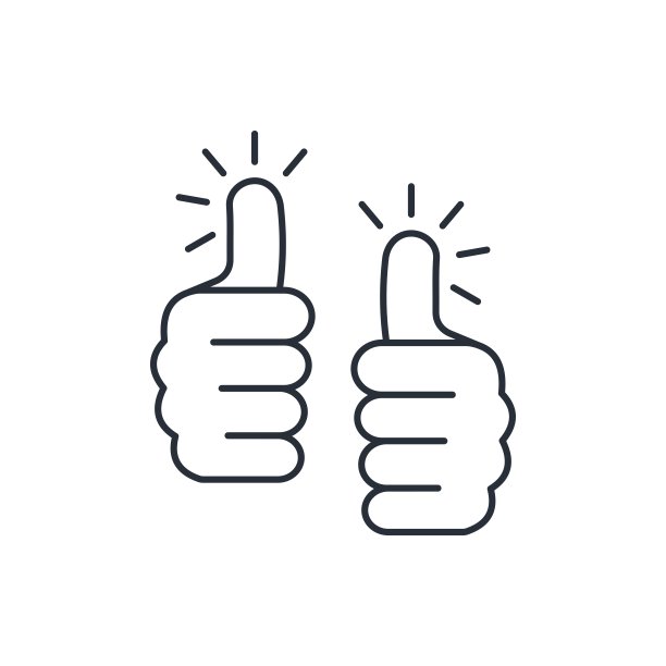 完成审批。全力支持。情感的姿态。矢量线性图标隔离在白色背景。图片下载