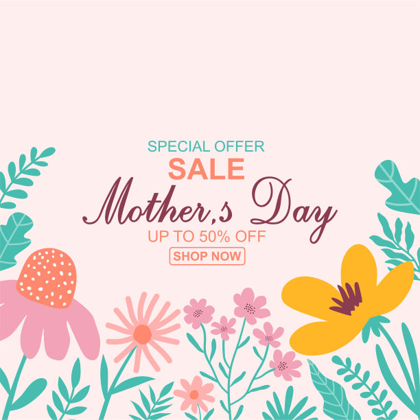 母亲节促销横幅。矢量图图片下载