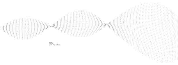 灰点在运动矢量抽象背景，粒子阵列波浪流，曲线线的点在运动，技术和科学说明。图片下载