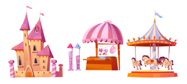 动画片集游乐园设计元素图片下载