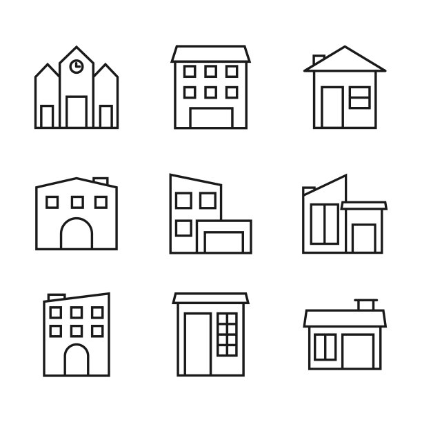 家庭建设线图标收集图片下载