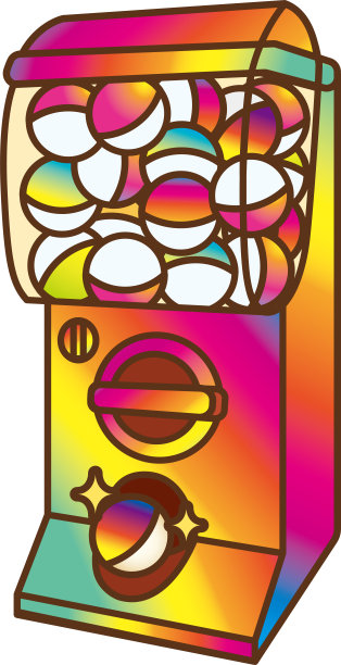 从一个角度看彩虹色胶囊玩具机图片下载