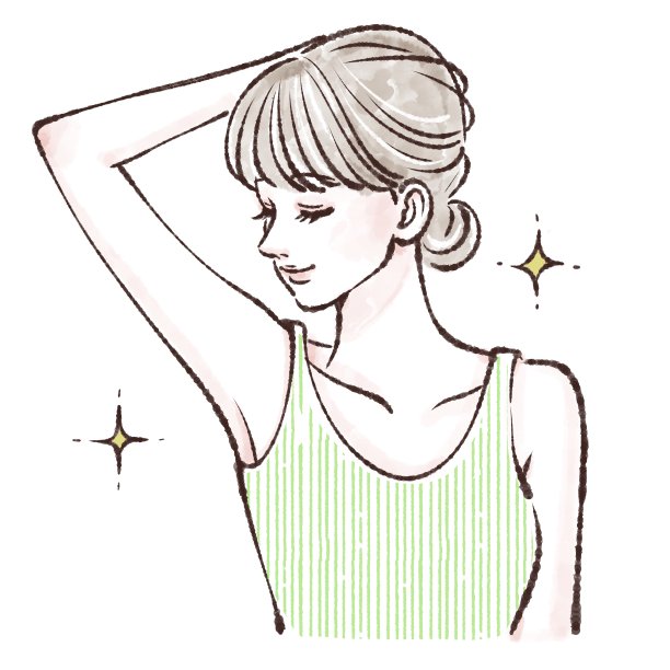 一个女人举着腋窝的插图图片下载