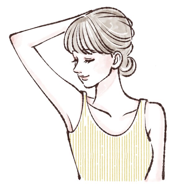 一个女人举着腋窝的插图图片下载