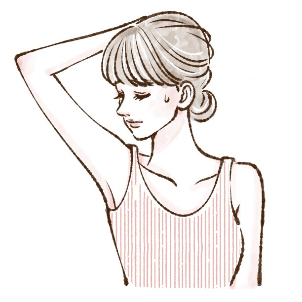 一个女人举着腋窝的插图图片下载
