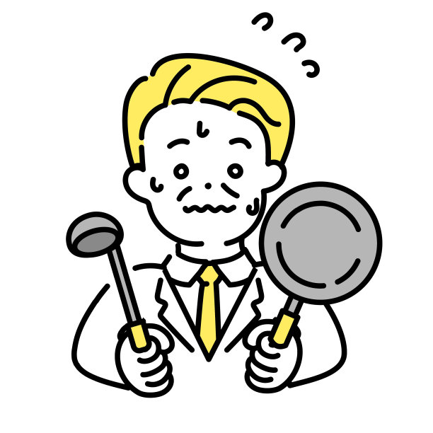 萌人插画系列_上班族_长者_烹饪图片下载