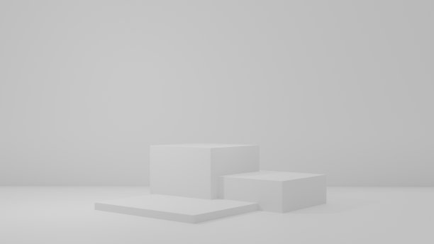 产品站白色房间与树，工作室场景的产品，最小的设计，3D渲染图片下载