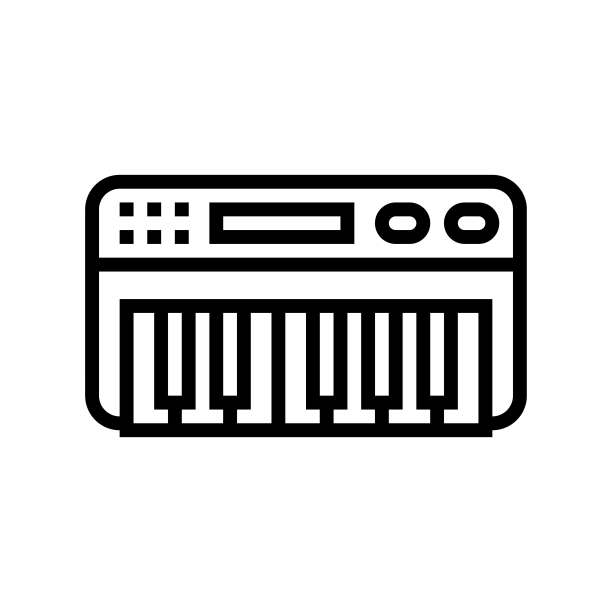 乐器玩具儿童婴儿儿童线图标矢量插图图片下载