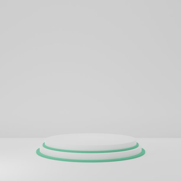 产品站白色房间与树，工作室场景的产品，最小的设计，3D渲染图片下载