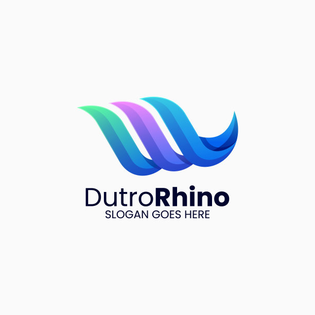 矢量插图犀牛渐变彩色风格图片下载