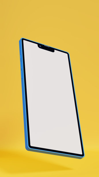 蓝色手机落在黄色风景上，黄色风景，3d渲染图片下载