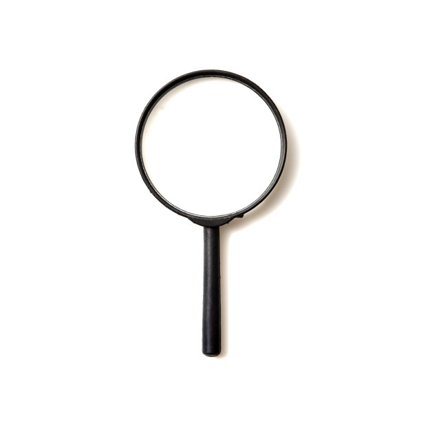 放大镜被隔离在白色背景上图片下载