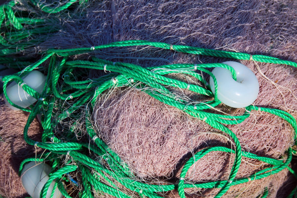 渔网在港口为背景图片下载