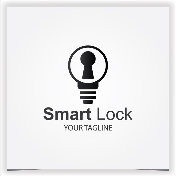 智能锁钥匙孔和灯泡设计优质优雅的模板矢量eps 10图片下载
