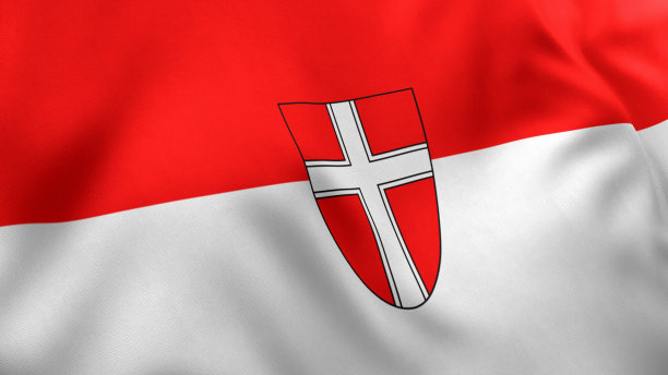 维也纳旗(奥地利)低角度特写图片下载