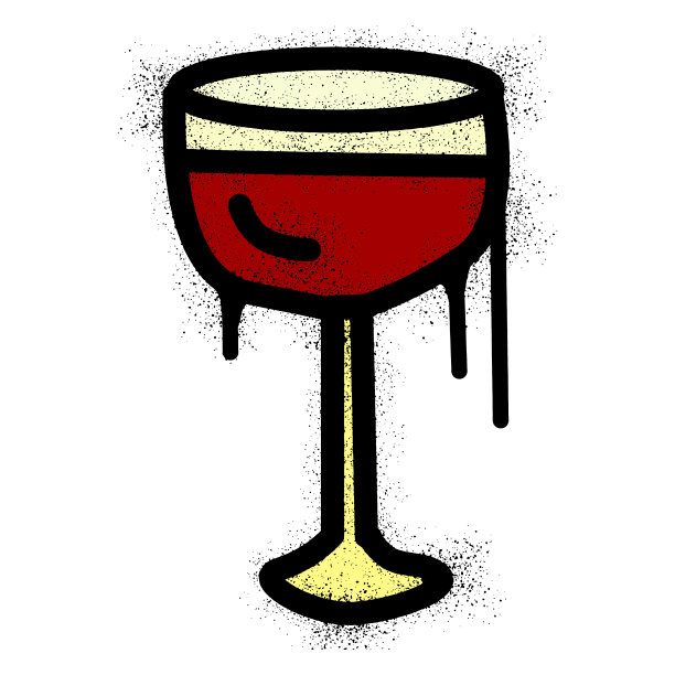 红酒杯涂鸦与喷漆艺术图片下载
