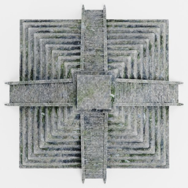 逼真的3D渲染玛雅金字塔图片下载