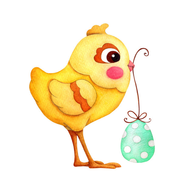 儿童复活节插图与小鸡和鸡蛋。图片下载