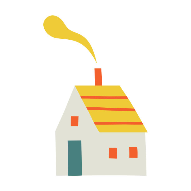 可爱的乡村别墅在平坦的时尚风格。矢量插图在斯堪的纳维亚风格。图片下载