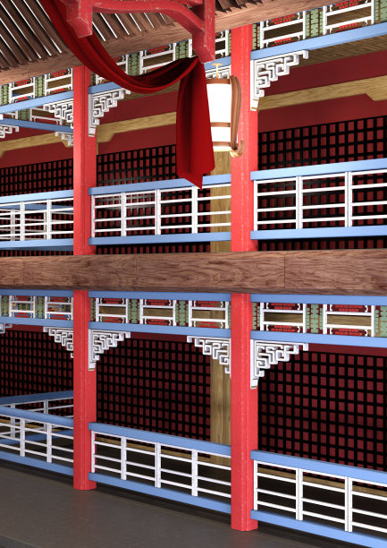 3D渲染传统中国大厅图片下载