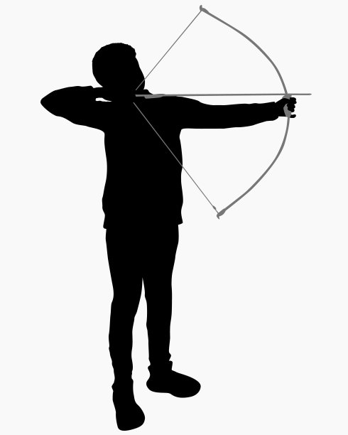 Boy with bow silhouette图片下载