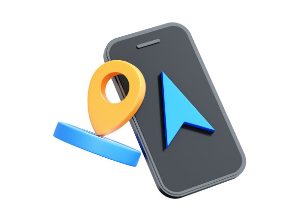3D Phone with navigator pin location.  Smartphone tracking position. Mobile GPS map app. Geolocation concept. Direction symbol. Cartoon creative design icon isolated on white background. 3D Rendering图片下载
