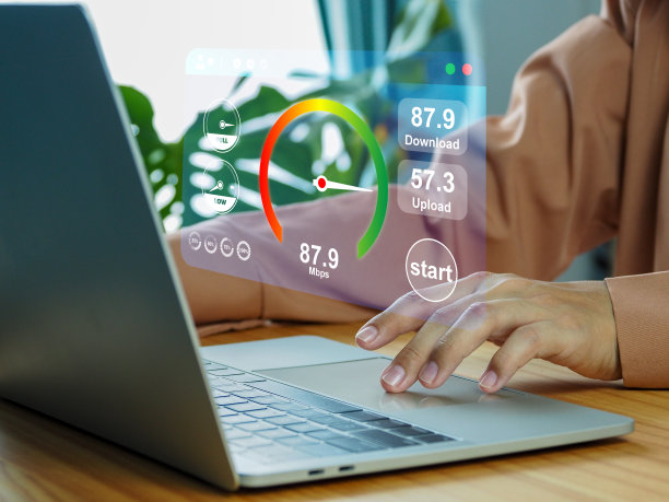 快速互联网连接与高速互联网速度测试。图片下载
