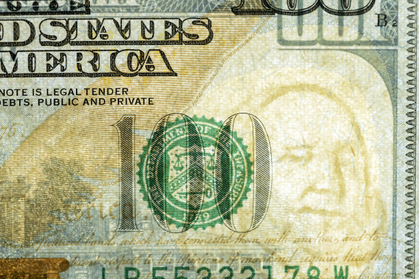 面值为100美元的美国正钞的细节图图片下载