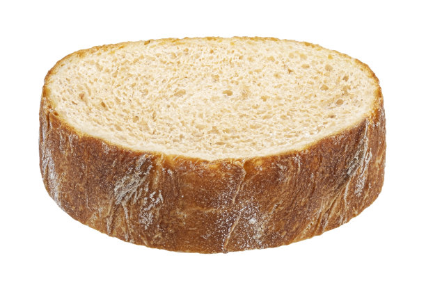 法棍切片孤立在白色背景，全景深图片下载