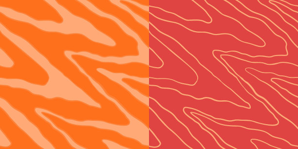 三文鱼片矢量无缝模式。食物抽象质感。图片下载