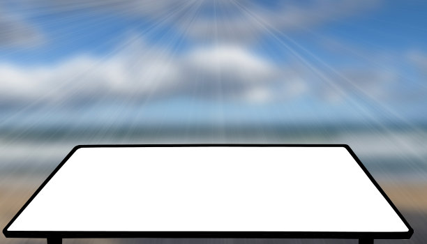 白色模板空白广告牌与剪切路径图片下载