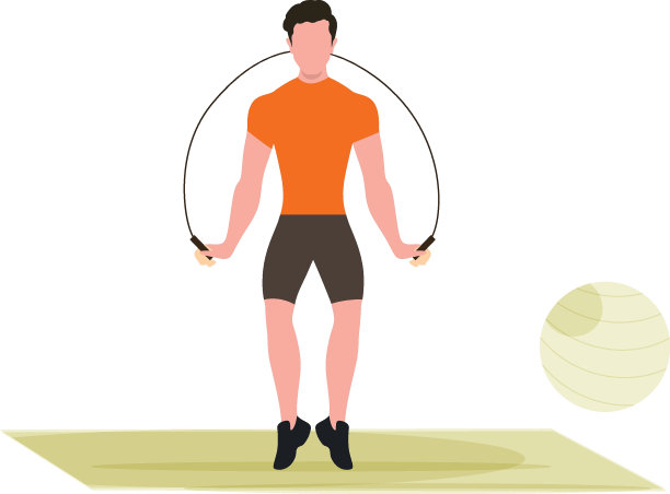 这个男孩正在练习跳绳。图片下载