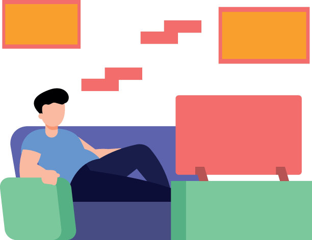 这个男孩正在看电视。图片下载