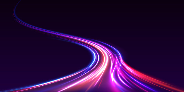 未来的霓虹灯效果。光速概念背景图片下载
